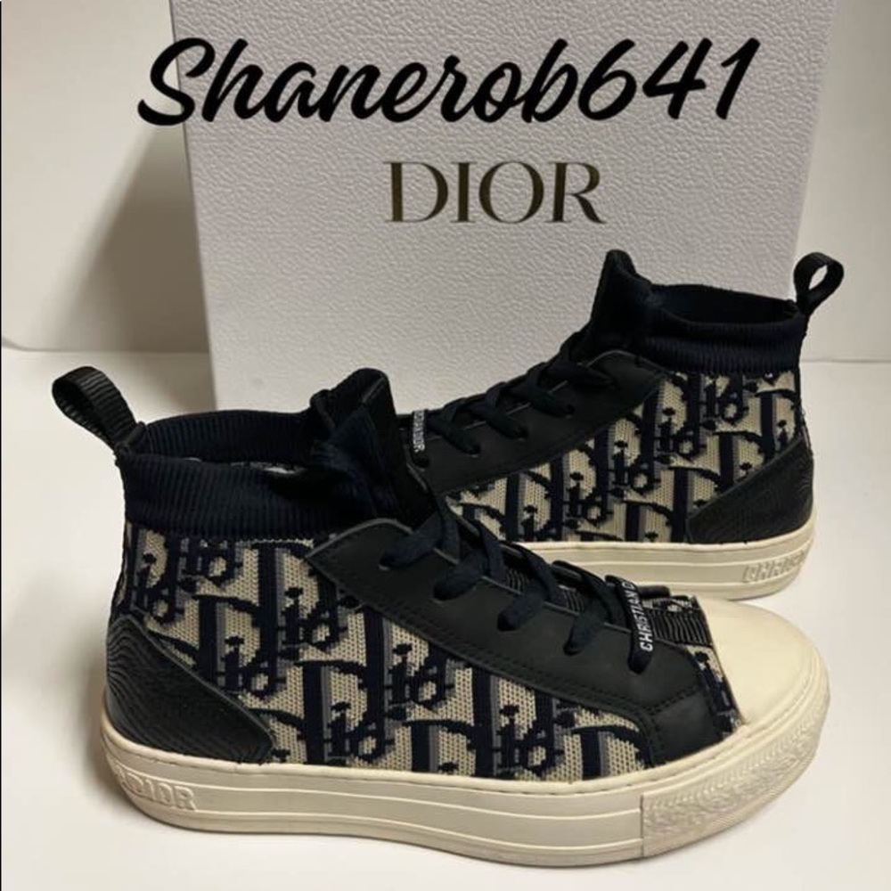 Christian Dior Walk’ N Dior S 39 Deep Blue Monogram Sneaker Mid Top